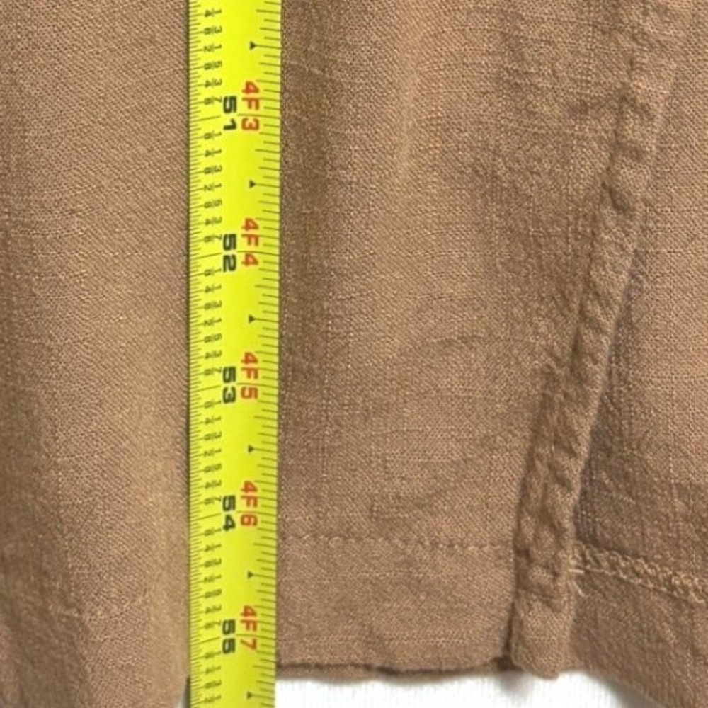 The Workshop Maxi Dress Almond Brown Linen Blend Open Back Minimalist Neutral L - Picture 9 of 9